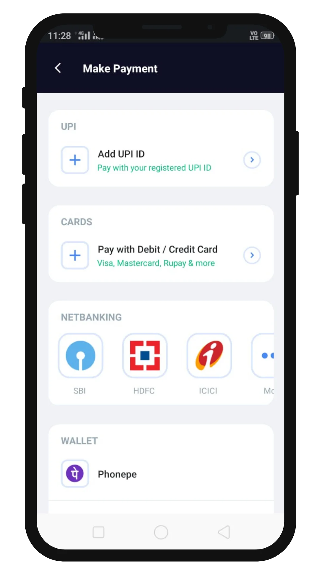 Testbook payment methods
